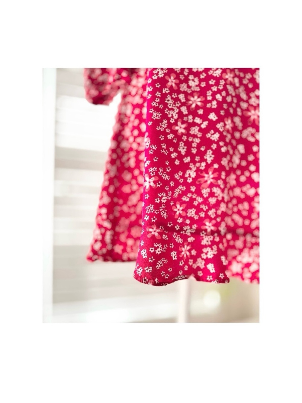 Zara Raspberry Floral Square-Neck Mini Dress - Picture 3 of 6